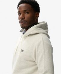 Superdry Bluza z kapturem Essential Logo Classic z bawełny i recyklingowanego. Szare bluzy Superdry, m, bez wzorów, z bawełny, bez ramiączek, z kapturem. Za 336.85 zł.
