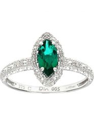 Revoni Złoty pierścionek z diamentami i szmaragdem rozmiar: 54. Szare pierścionki Revoni, z diamentem, złote. Za 1,731.99 zł.