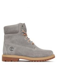 Timberland Trapery TB0A5M5NEJR1 Szary. Szare traperki Timberland, bez wzorów, ze skóry, bez obcasa, bez zapięcia. Za 999.99 zł.