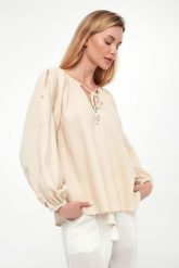 Bluzka damska lniana TWINSET U&B. Bluzki Twinset U&B, s, bez wzorów, bez kołnierzyka, bez ramiączek. Za 859.00 zł.