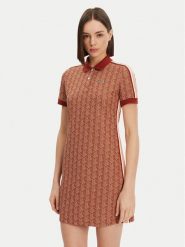 Lacoste Sukienka codzienna EF2655 Brązowy Slim Fit. Brązowe sukienki Lacoste, na co dzień, bez wzorów, z syntetyku, bez kołnierzyka, bez ramiączek, proste. Za 449.99 zł.