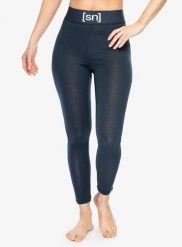 Legginsy termoaktywne damskie Super.natural Tundra175 Tight. Niebieskie legginsy super.natural, bez wzorów, z materiału, długie. Za 299.99 zł.
