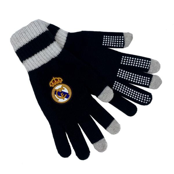 Real Madryt rękawiczki zimowe RM5GU2 czarne. Czarne rękawiczki Real Madrid, bez wzorów, sportowe. Za 89.99 zł.