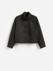 Kurtka ze stójką - ciemnoszary. Szare kurtki Reserved, l, bez wzorów, z tkaniny, bez kaptura. Za 199.99 zł.