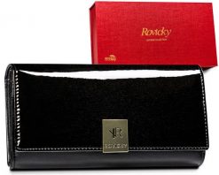 Portfel skórzany Rovicky czarny R-42102-LZD-0059. Czarne portfele ROVICKY, bez wzorów, z lakierowanej skóry. Za 151.99 zł.