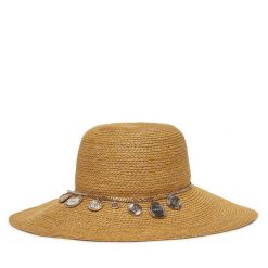 Kapelusz Guess. Brązowe kapelusze Guess, z aplikacjami. Za 229.99 zł.