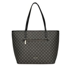 Torebka Nine West. Czarne shopper bag Nine West, bez wzorów, bez dodatków. Za 249.99 zł.