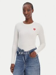 HUGO Sweter Sarpha 50554317 Beżowy Slim Fit. Brązowe swetry Hugo, s, bez wzorów, z wiskozy, bez ramiączek. Za 609.99 zł.