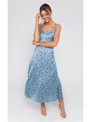 Zibi London Sukienka w kolorze niebieskim ze wzorem rozmiar: XL. Niebieskie sukienki Zibi London, xl, bez wzorów, bez kołnierzyka, bez ramiączek, maxi. Za 41.49 zł.