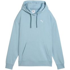 Bluza damska Puma ESS Comfort Hoodie TR. Niebieskie bluzy Puma, na zimę, bez wzorów, z bawełny, klasyczne, bez ramiączek, bez kaptura. Za 168.99 zł.