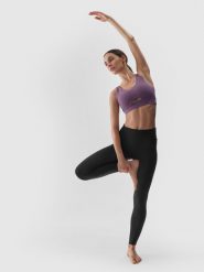 4F Legginsy do jogi z wysokim stanem damskie - czarne XS. Czarne legginsy 4f, s, bez wzorów, z dzianiny, z podwyższonym stanem, na fitness i siłownię. W wyprzedaży za 69.99 zł.