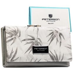 Biały portfel damski ze skóry ekologicznej i naturalnej z systemem RFID zamykany na bigiel i zatrzask PTN PX23-1-NPK Peterson. Białe portfele bez wzorów, ze skóry ekologicznej. Za 124.99 zł.