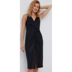 Lauren Ralph Lauren sukienka 253872026001 kolor czarny mini dopasowana. Czarne sukienki Lauren Ralph Lauren, bez wzorów, z dzianiny, bez kołnierzyka, bez ramiączek, mini, dopasowane. W wyprzedaży za 759.99 zł.