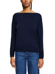 ESPRIT Sweter w kolorze granatowym rozmiar: XXS. Niebieskie swetry Esprit, xxs, bez wzorów, z bawełny, bez ramiączek. Za 74.81 zł.