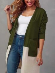 LA Angels Kardigan w kolorze oliwkowo-kremowym rozmiar: XL. Brązowe swetry LA Angels, xl, bez wzorów, bez ramiączek. Za 130.99 zł.