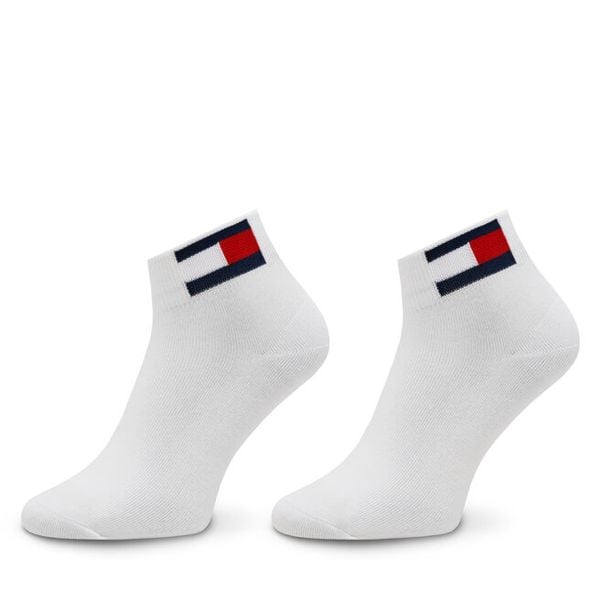 Skarpety krótkie Tommy Jeans. Białe skarpetki Tommy Jeans, bez wzorów, z jeansu. Za 49.99 zł.