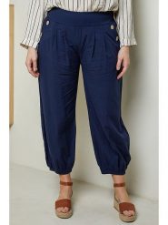 Curvy Lady Spodnie w kolorze granatowym rozmiar: 44/46. Niebieskie spodnie materiałowe Curvy Lady, bez wzorów, z materiału, klasyczne, z standardowym stanem. Za 122.96 zł.