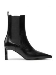 Armani Exchange Botki XDM016 XV790 00002 Czarny. Czarne botki Armani Exchange, bez wzorów, z materiału, bez obcasa, na słupku, bez zapięcia. Za 549.99 zł.