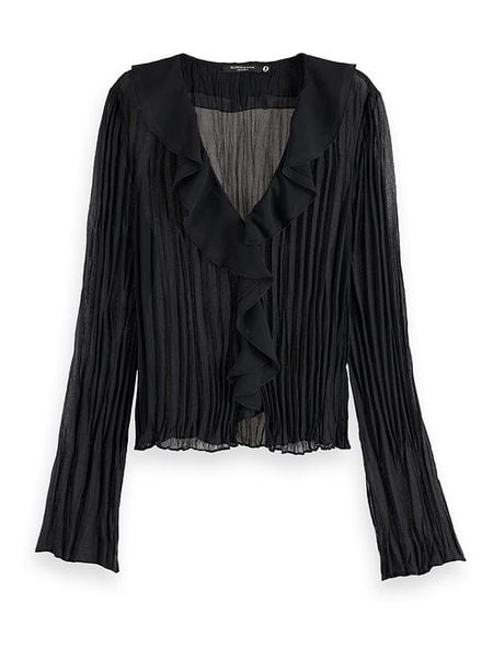 Scotch & Soda Bluzka w kolorze czarnym rozmiar: 40. Czarne bluzki Scotch & Soda, bez wzorów, bez kołnierzyka, bez ramiączek. Za 266.66 zł.