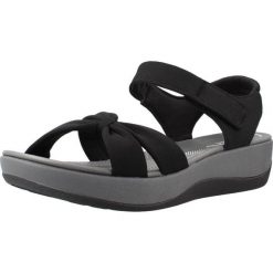 Sandały CLARKS ARLA SHORE Czarny. Czarne sandały Clarks, bez wzorów, z syntetyku, bez obcasa, bez zapięcia. Za 132.99 zł.