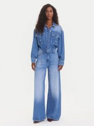 Guess Kombinezon W5YD58 D5B94 Niebieski Regular Fit. Niebieskie sukienki Guess, z aplikacjami, z syntetyku, bez kołnierzyka, bez ramiączek. Za 739.99 zł.