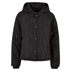 Damska Pikowana Kurtka Z Kapturem Diamond Oversized Jacket. Czarne kurtki Urban Classics, xl, bez wzorów, z kapturem. Za 293.99 zł.