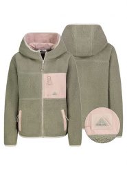 Sublevel Kurtka polarowa w kolorze jasnoróżowo-oliwkowym rozmiar: M. Zielone kurtki Sublevel, m, bez wzorów, z polaru, bez kaptura. Za 196.70 zł.