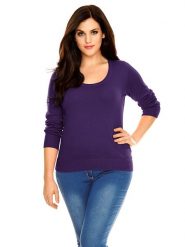 Heine Sweter w kolorze fioletowym rozmiar: 50. Różowe swetry Heine, bez wzorów, z bawełny, bez ramiączek. Za 78.99 zł.