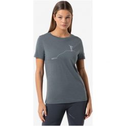 Koszulka z krótkim rękawkiem damska SUPER.NATURAL Bergglück Losee Tee. Niebieskie t-shirty sportowe super.natural, bez wzorów, bez ramiączek. Za 185.08 zł.