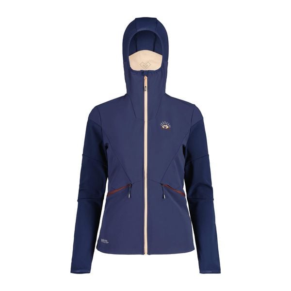 Kurtka softshell damska Maloja W'S GeraniumM. Niebieskie kurtki Maloja, na jesień, l, bez wzorów, z elastanu, bez kaptura, narciarskie, gore-tex. Za 419.99 zł.