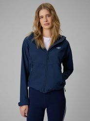 4F Kurtka softshell wiatroodporna membrana 5000 damska - granatowa XL. Niebieskie kurtki 4f, xl, bez wzorów, z softshellu, bez kaptura. Za 299.99 zł.