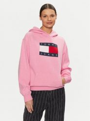 Tommy Jeans Bluza DW0DW19407 Różowy Relaxed Fit. Czerwone bluzy Tommy Jeans, xl, bez wzorów, z bawełny, bez kaptura. Za 279.99 zł.