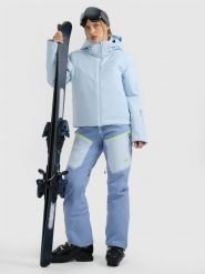 4F Spodnie narciarskie membrana 15000 damskie - granatowe S. Niebieskie spodnie materiałowe 4f, bez wzorów, z materiału. W wyprzedaży za 649.99 zł.