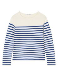 Marc O´Polo Sweter w kolorze niebiesko-kremowym rozmiar: S. Brązowe swetry s, bez wzorów, z bawełny, bez ramiączek. Za 225.05 zł.