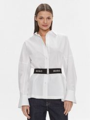 Hugo Koszula Etena 50506904 Biały Regular Fit. Białe koszule Hugo, bez wzorów, z bawełny, bez kołnierzyka, bez ramiączek. Za 389.99 zł.