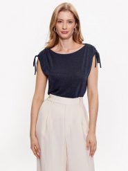 Marella Bluzka Elmo 2339410735 Granatowy Regular Fit. Niebieskie bluzki Marella, xl, bez wzorów, z wiskozy, bez kołnierzyka, bez ramiączek. Za 479.99 zł.