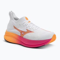 Buty do biegania Mizuno Neo Zen white/tang. Białe buty do biegania Mizuno, bez wzorów, bez zapięcia, do biegania. Za 499.99 zł.