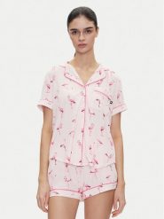 Kate Spade Piżama KSI12746 Różowy Regular Fit. Czerwone piżamy Kate Spade, xl, bez wzorów, bez kołnierzyka, bez ramiączek. Za 289.99 zł.