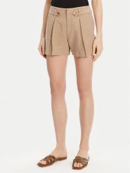 Guess Szorty materiałowe W5GD1J WG8N0 Beżowy Relaxed Fit. Brązowe szorty Guess, z aplikacjami, ze lnu. Za 279.99 zł.