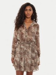 Guess Koszula W4YH65 WDW82 Brązowy Regular Fit. Brązowe bluzki Guess, xs, z aplikacjami, z syntetyku, bez kołnierzyka, bez ramiączek. Za 189.99 zł.