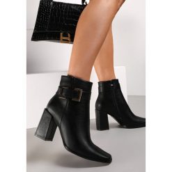 Czarne Botki Bimala. Czarne botki Renee, bez wzorów, klasyczne, za kostkę, bez obcasa, na obcasie, bez zapięcia. W wyprzedaży za 159.99 zł.