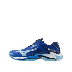 Buty do siatkówki Mizuno Wave Lightning Z8 Niebiesko/Białe. Białe buty treningowe Mizuno, bez wzorów, z gumy, bez zapięcia, do siatkówki, mizuno wave. Za 630.45 zł.