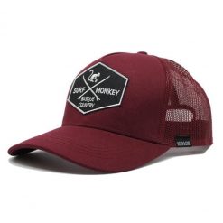 Czapka Trucker - 5 Paneli / Jeden rozmiar (Bordowy/Beżowy). Czerwone czapki z daszkiem SURF MONKEY, bez wzorów, sportowe. Za 159.95 zł.