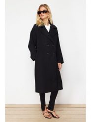 Trendyol Płaszcz w kolorze czarnym rozmiar: 34. Czarne płaszcze Trendyol, bez wzorów, bez kaptura. Za 130.99 zł.