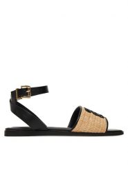 Nine West Sandały CWBFS181-03 Czarny. Czarne sandały Nine West, bez wzorów, z materiału, bez obcasa, na płaskiej podeszwie, bez zapięcia. Za 135.99 zł.