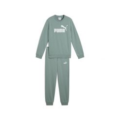 Młodzieżowy dres Essentials z logo No. 1 z bluzą PUMA Green Moon. Zielona bluzy Puma, m, bez wzorów, z dresówki, bez kaptura, do biegania. W wyprzedaży za 164.00 zł.