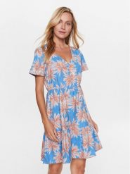 Roxy Sukienka letnia ERJWD03709 Błękitny Regular Fit. Niebieskie sukienki Roxy, xs, bez wzorów, z bawełny, bez kołnierzyka, bez ramiączek. Za 159.99 zł.