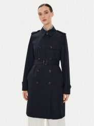 Tommy Hilfiger Trencz WW0WW42133 Granatowy Slim Fit. Niebieskie płaszcze Tommy Hilfiger, bez wzorów, z bawełny, bez kaptura. Za 739.99 zł.