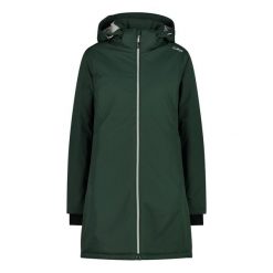Płaszcz damski turystyczne CMP 32Z1406. Zielone płaszcze CMP, l, bez wzorów, bez kaptura. W wyprzedaży za 249.99 zł.