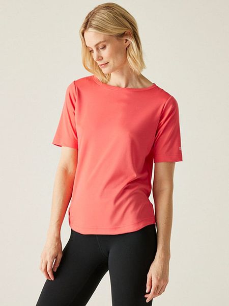 Regatta Koszulka funkcyjna "Botanna" w kolorze różowym rozmiar: 44. Różowe t-shirty sportowe Regatta, s, bez wzorów, z materiału, bez ramiączek, outdoorowe. Za 39.40 zł.